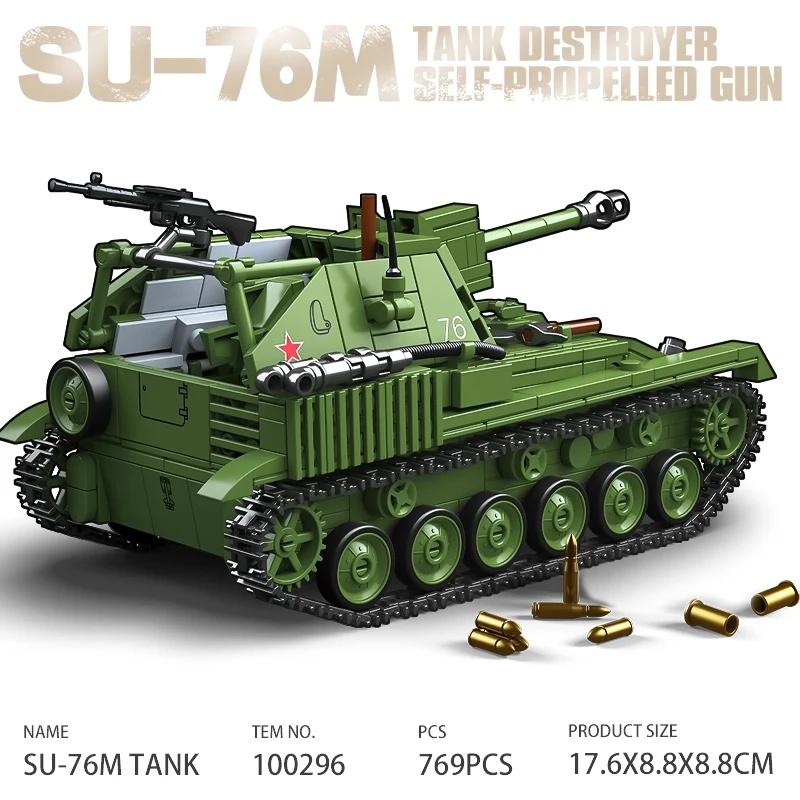 Lego Compatible Military Tank - Sovyet SU-76M Tank Yok Edici Kendinden