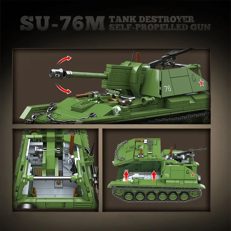 Sovyet SU-76M Tank Yok Edici K - Lego Compatible Military Tank incelemesi ve fiyatı